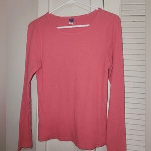 Pink long sleeve women's long sleeve top in the size Large